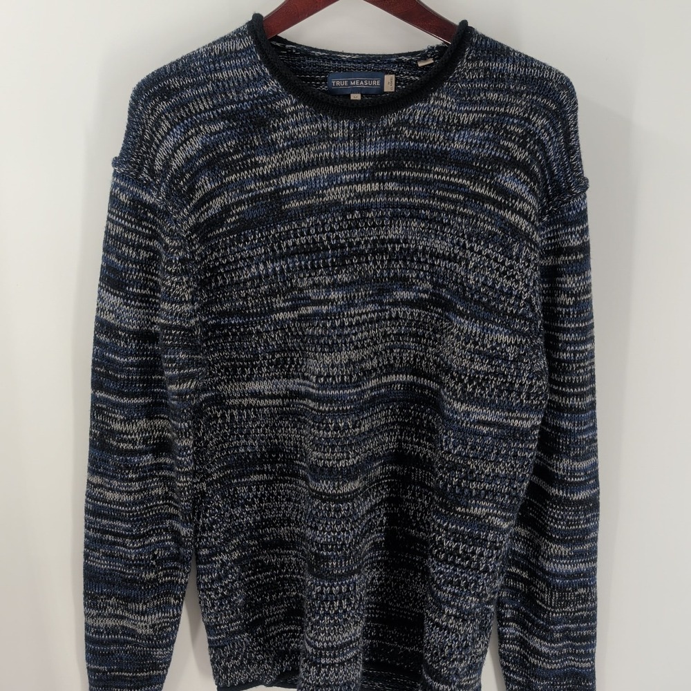 VTG 90s True Measure By J.L. Powell Crew Neck Pullover Sweater Multicolor Size M